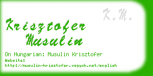 krisztofer musulin business card